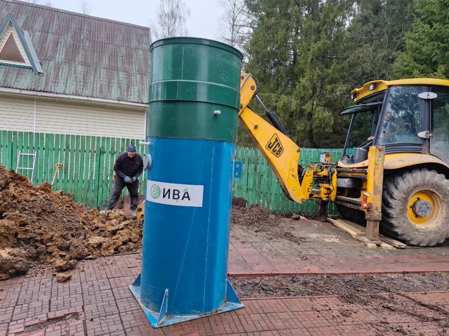 Установка станции с привлечением экскаватора